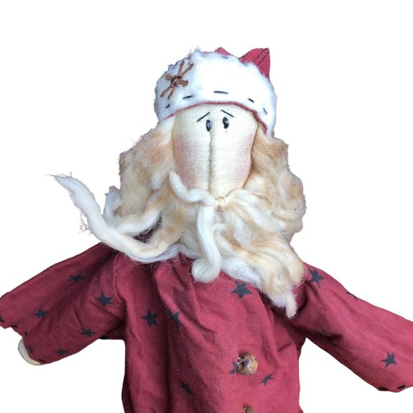 Honey and Me Sitting Primitive Santa in Pajamas Long Beard Bells Christmas Decor - Picture 4 of 15